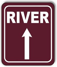 RIVER DIRECTIONAL UP ARROW CAMPING Aluminum composite sign