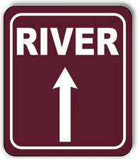 RIVER DIRECTIONAL UP ARROW CAMPING Aluminum composite sign