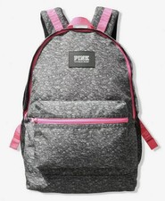 pink and grey backpack