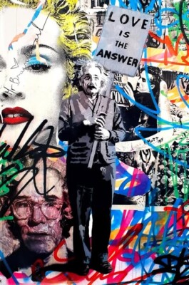 MR. BRAINWASH. EINSTEIN. ORIGINAL POSTER. 36'' X 24''. ALBERT EINSTEIN