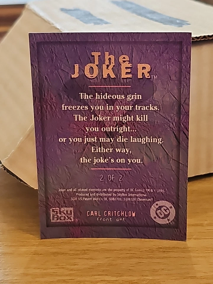 1995 Skybox DC Batman Master Series Chromium - #2 The Joker - Image 2 of 2