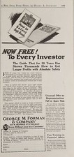 1924 Print Ad George M. Forman & Co Guides Investors Safe Bonds Chicago,IL