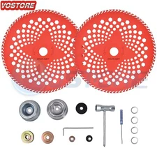 2 Pack 10" x 80T Carbide Tip Brush Blades Weed Eater Blades for Cutting Stihl 55