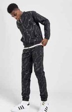 Image of Adidas SST Tracksuit Black All Over Print-ALL SIZES-Top+Pant-REFLECTIVE-RRP £150