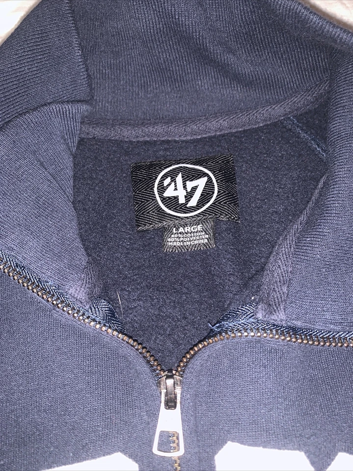 波士顿红袜队热身夹克 47' M 海军蓝全拉链前襟 — 第 3/3 张图片