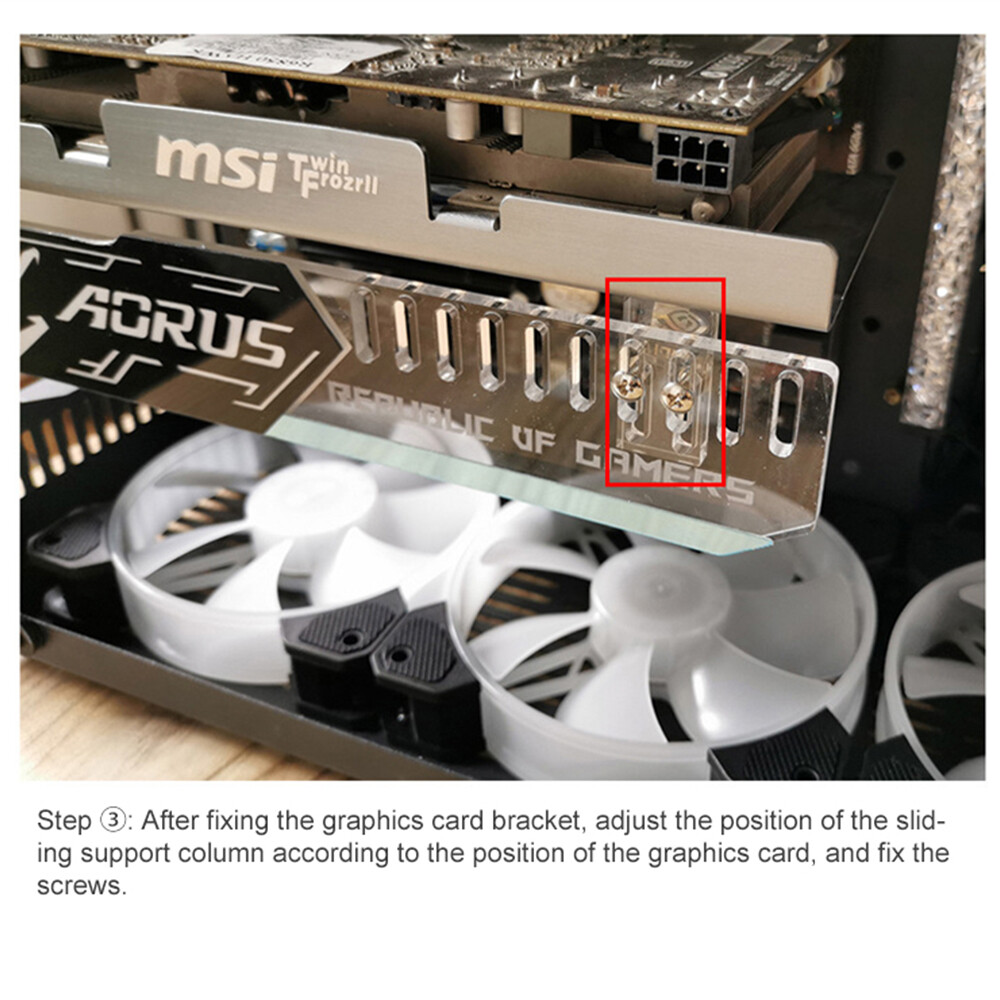RGB Graphics Card GPU Brace Support, Video Card Sag Holder Bracket, GPU