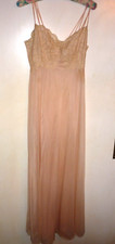 vintage vanity fair Peach / pink nightgown lace bust spaghetti straps Size 32