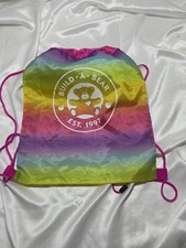 Build A Bear Rainbow Carrier Drawstring Bag Colorful Backpack Vintage