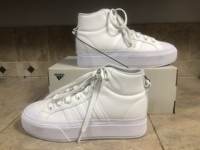 Adidas Bravada 2.0 Mid Platform Cloud White Sneakers IE2316 Women's Size 8