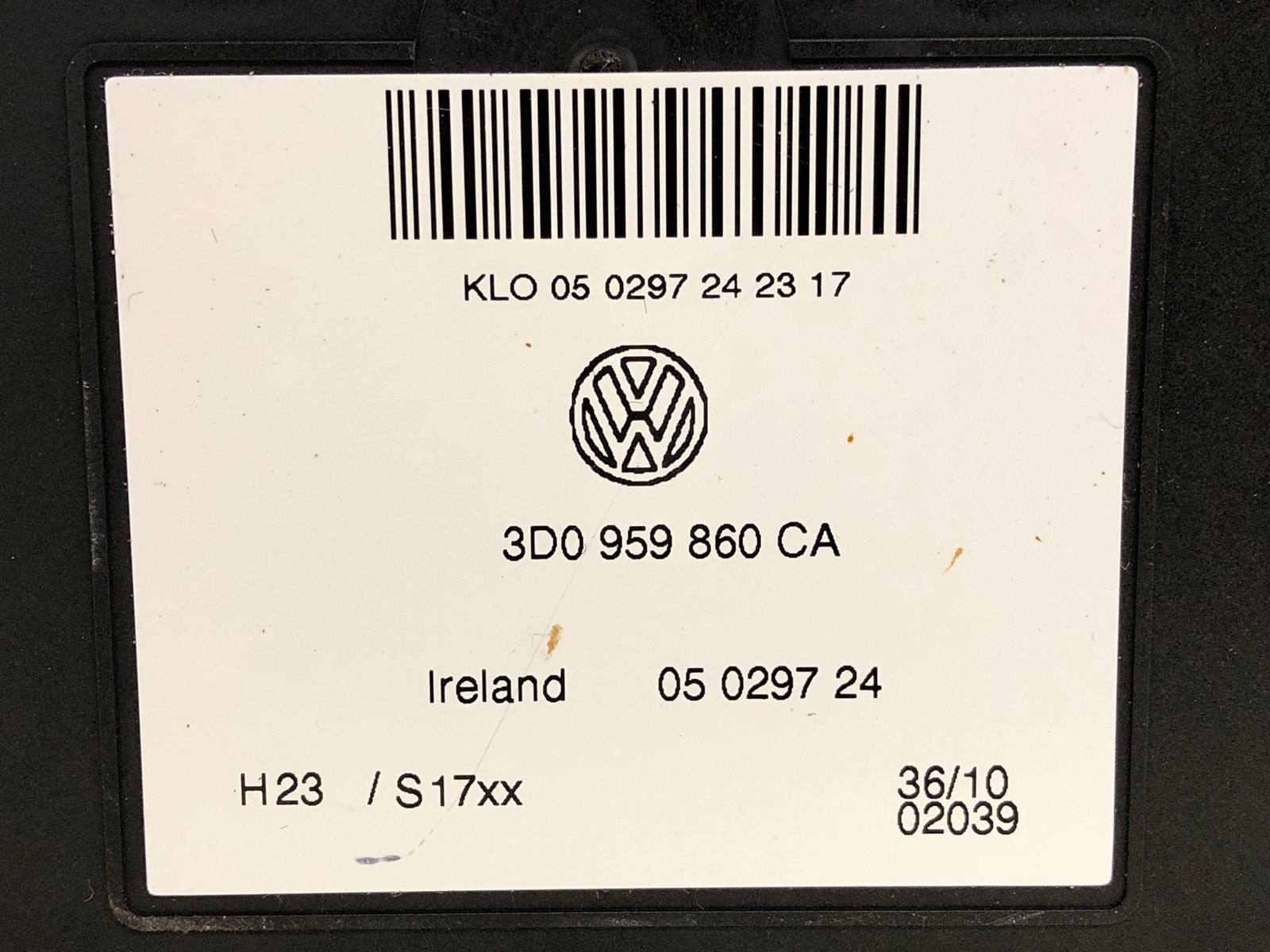 2006-2012 BENTLEY CONTINENTAL SEAT & BACKREST ADJUSTMENT MODULE 3D0959860CA