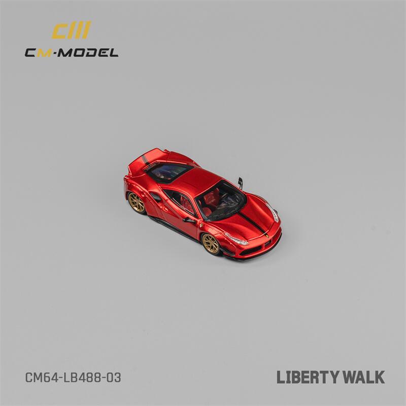 CM MODEL 1:64 LBWK 488 Widebody Metallic Red Diecast Model