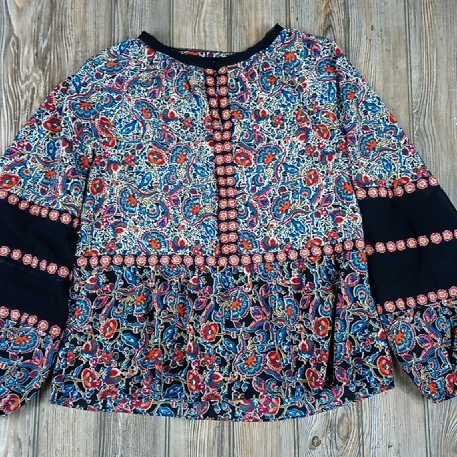 Colorful Trippy Eccentric Pattern Print Long Ball… - image 1