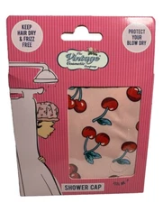 The Vintage Cosmetic Company Shower Cap Retro Cherry Design NEW