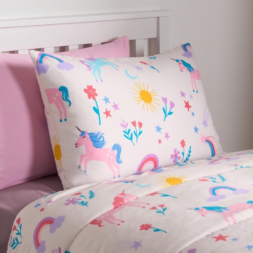 Coverless 10.5 Tog Unicorn Duvet Pillowcase Kids Single Quilt Travel Bedding Set - Picture 4 of 5