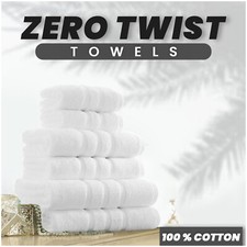 100% Cotton Zero Twist Hand Bath Towels Soft Large Fluffy Stripe Bathroom Sheets