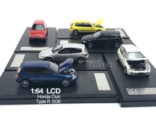1/64 LCD Honda Civic EG6 1995 Red Blue Yellow White Black Silver JDM Open bonnet