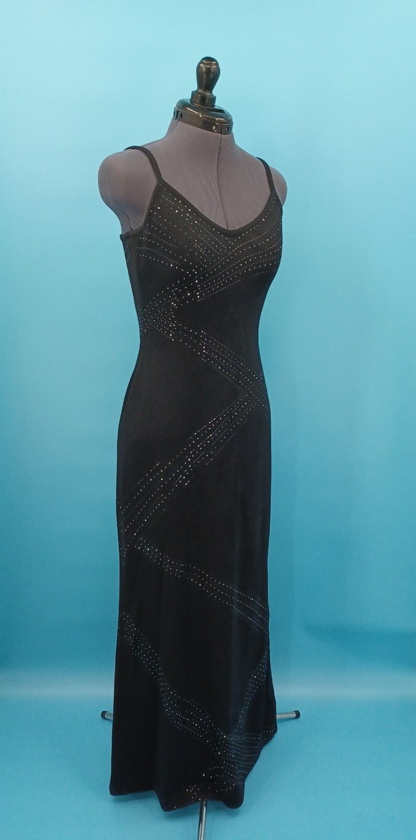 st john gowns & formal dresses St. John Evening Long Black Jeweled Evening Gown