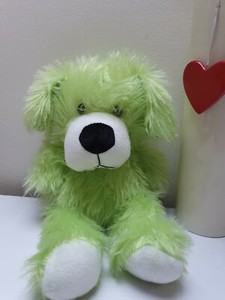 green dog plush