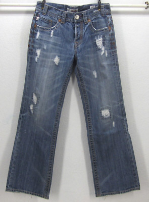 MEK  Men's DNM ''BORACAY'' W32 L32 Cotton DISTRESSED Button-Fly Medium Blue Jeans