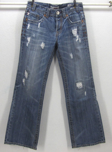 MEK  Men's DNM "BORACAY" W32 L32 Cotton DISTRESSED Button-Fly Medium Blue Jeans