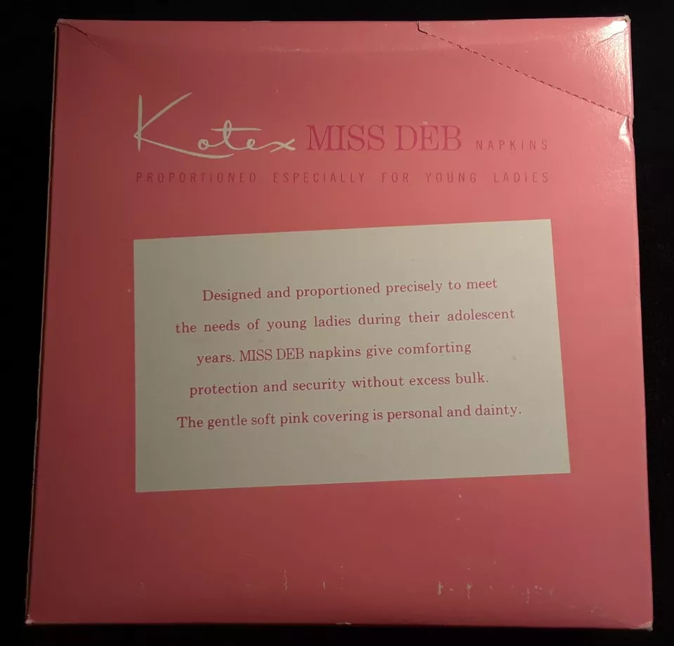 1959 Kotex Miss Deb Feminine Napkins For Young Ladies Sealed Box Of 12 - RARE! - Image 2 of 4
