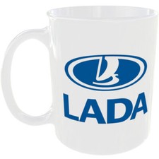 LADA MUG CAR VAN CLASSIC LOGO BADGE MY GARAGE MECHANIC DEALER OWNER GIFT TEA CUP