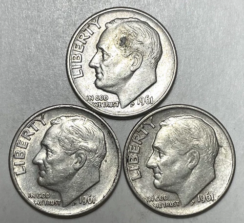 Photo of a 1961-D Roosevelt Dime from an eBay listing that sold on Jul 17, 2026