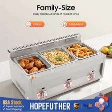 3-Pan 18L Commercial Propane Deep Fryer Countertop Gas Fryer LPG NG Gas Fryer US