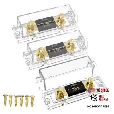 100 Amp ANL Fuse Holder with ANL Fuse, ANL Fuse Block 0/2/4 Gauge for Car 100A