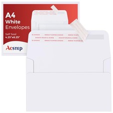 100 Pack A4 Self Seal White Mailing Envelopes 4.25x6.25 Inch For Wedding