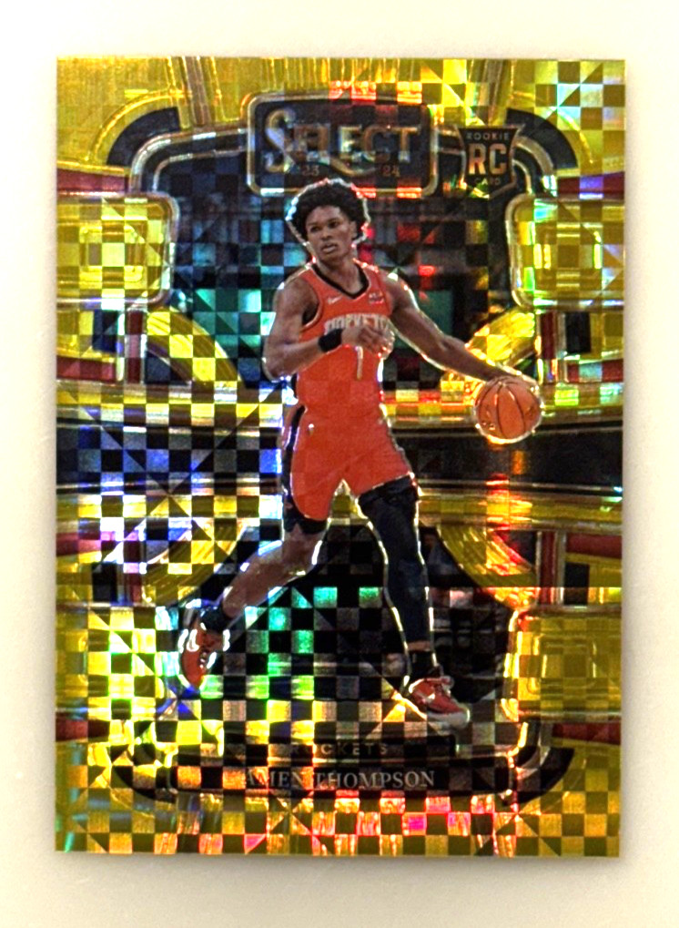 2023-24 Panini Select #96 Amen Thompson Gold /10 Rookie RC Rockets