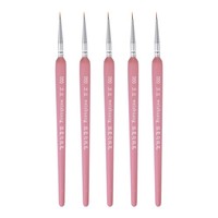 5Stk Detail Malpinsel 6Mm GeschäRfte Spitze 180Mm Nylon Haare Miniatur(000#)Rosa