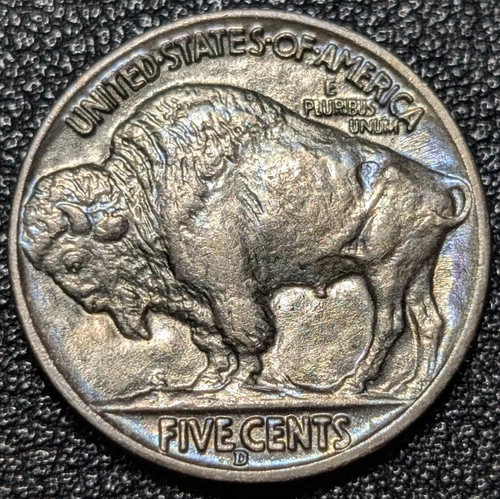 1937-D Buffalo Nickel - BEAUTIFUL GEM BU+! & NEON BLUE TONING! - Ships Free!