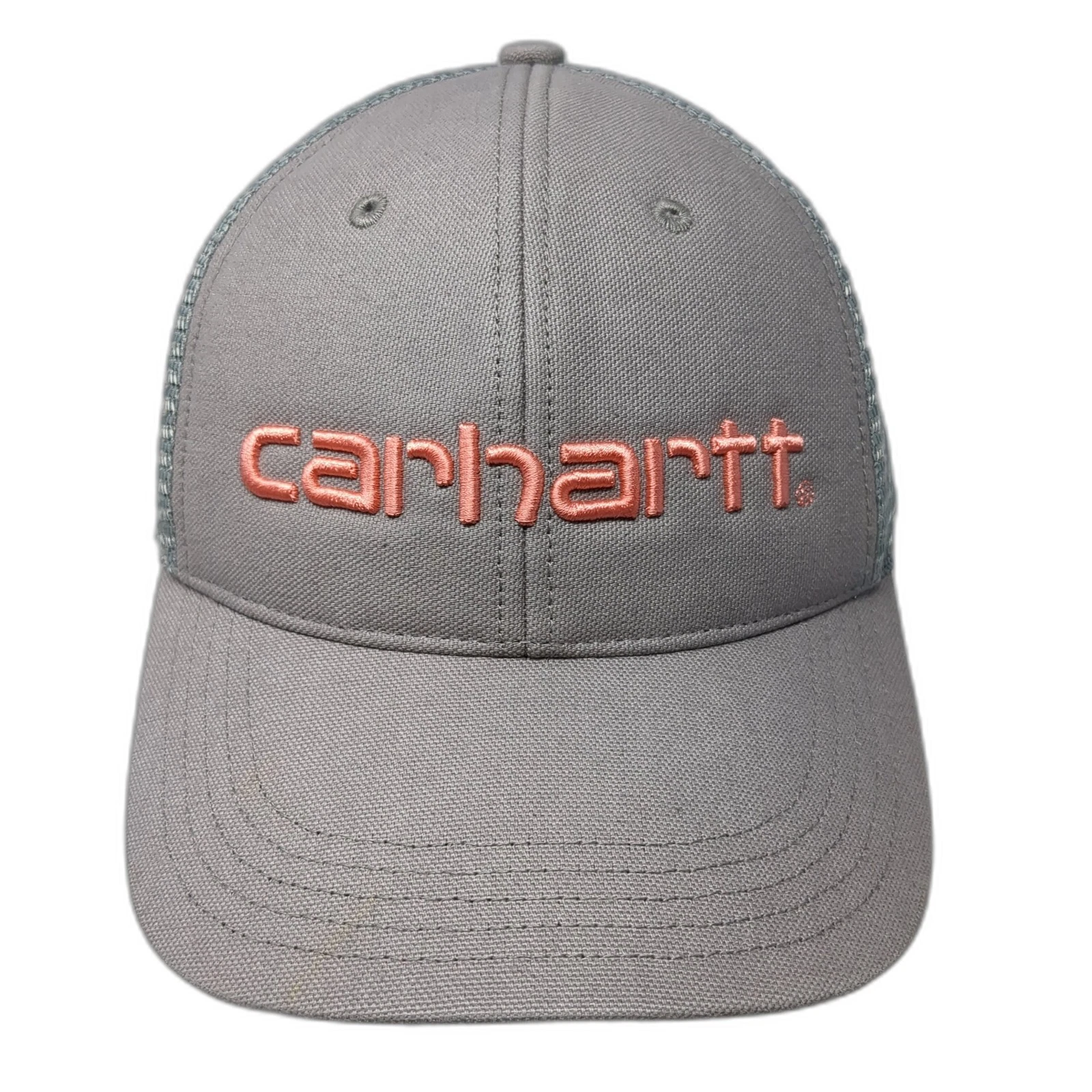 Carhartt Snapback Trucker Hat Gray One Size Adjustable Embroidered Mesh Back