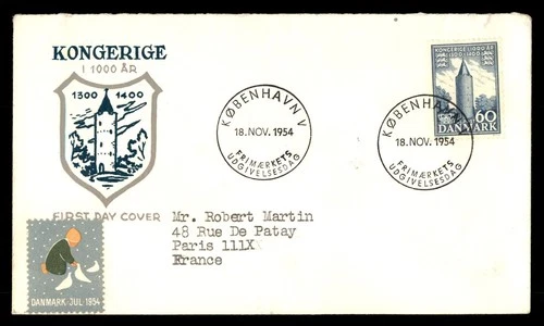 Mayfairstamps Denmark FDC 1954 kingdom 1000 years mixed frank First Day Cover aa