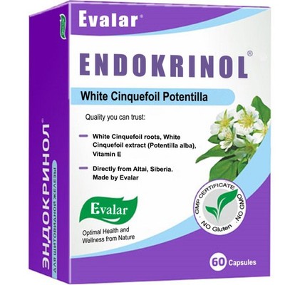 Evalar White Cinquefoil Potentilla Endokrinol Herb 60 Caps Altai Siberia