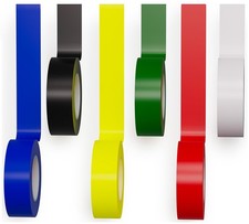 6 Pack Color Vinyl Electrical Tape, Waterproof Flame Heat  Weather Resistant In