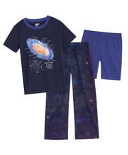 Boy's Lands End Galaxy Theme 3 Piece Pajama Set Size M 10/12 NWT