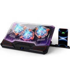 Gaming Laptop Cooling Pad, RGB Cooler with Powerful Turbo Fan Black