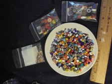 Millefiori glass cane cuts thins rounds 3 sizes 10mm 7mm 2mm
