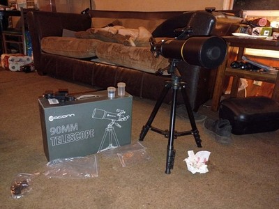 Eaconn 90MM Refractor Telescope Altazimuth Mount 90mm Aperture