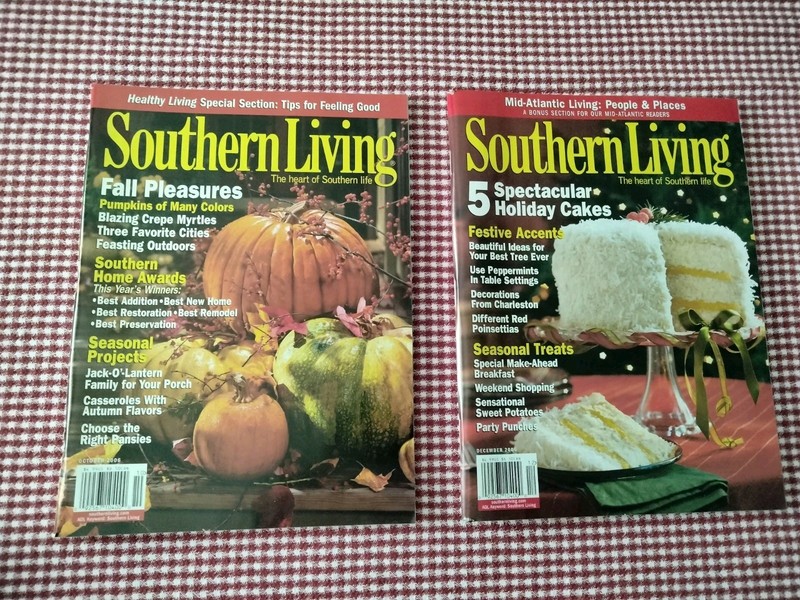 New Lot of 2 Southern Living Magazines 2006 October and December 