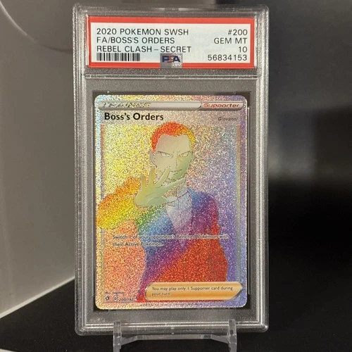 Boss's Orders 200/192 PSA 10 Pokemon TCG Rebel Clash Secret Rainbow Rare