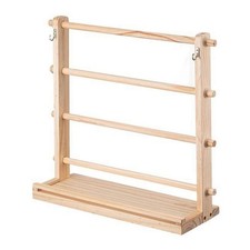 4 Tiers Wooden Ribbon Rack Ribbon Spool Holder Storage Display Shelf