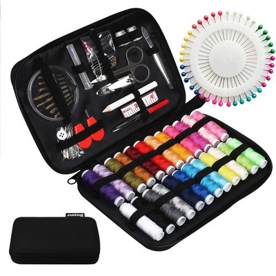 Sewing Kit: 130 pcs, 24 Threads, Needles, Scissors, Travel & Emergency Use