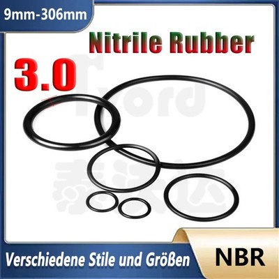 O Ringe Nitrilkautschuk Öl Resistent Draht Durchmesser 3.0mm Dichtring Schwarz