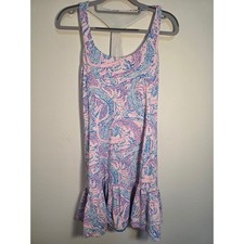 Lilly Pulitzer Athletic Pink Blue Paisley Print Racerback Dress Size S