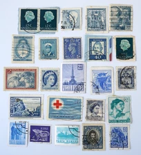 Vintage World Stamp Lot  Mixed International Historic Lot of 25 Stamps