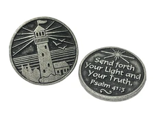 Purity Pocket Token "Send Forth... Psalm 41:3" Solid Pewter 1" Coin New