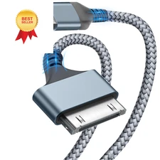 Herfair USB to 30 Pin Charger Cable (10FT) Nylon Braided Fast 3M/10FT 